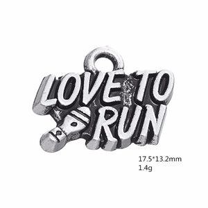 (3) Runner Charms (White & Green & Love to Run)